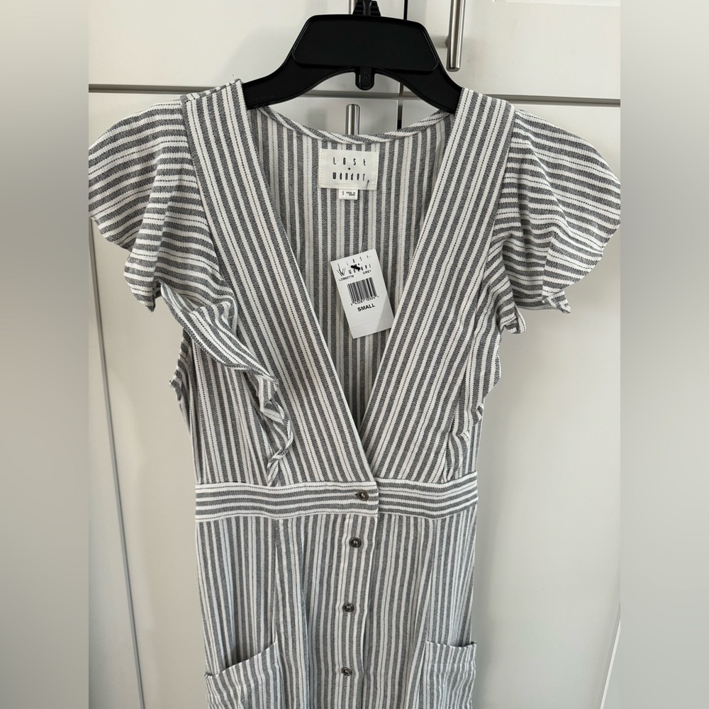 Lost + Wander striped midi dress with pockets